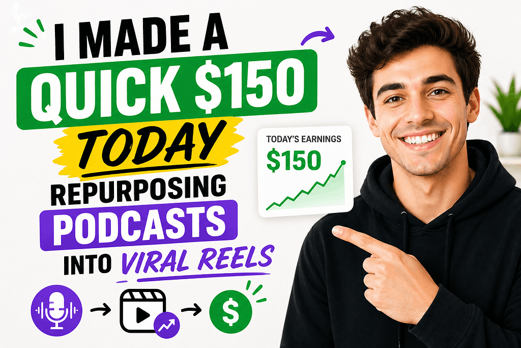I Made a Quick $150 Today Repurposing Podcasts into Viral Reels