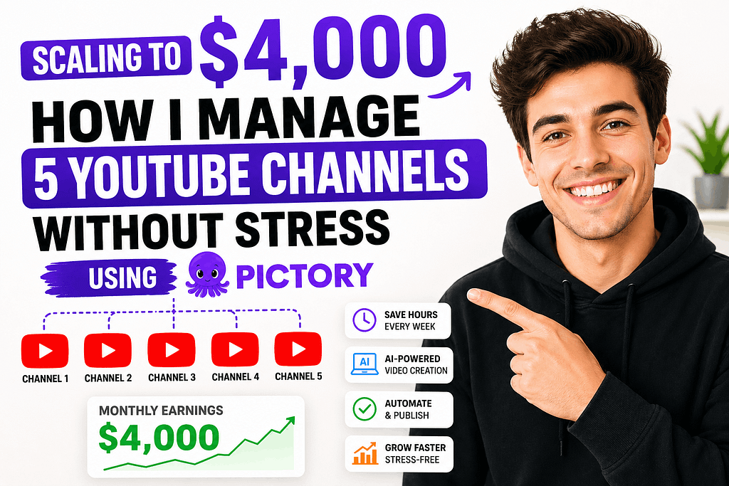 The Solo Empire Scaling to $4,000 How I Manage 5 YouTube Channels Without Stress Using Pictory