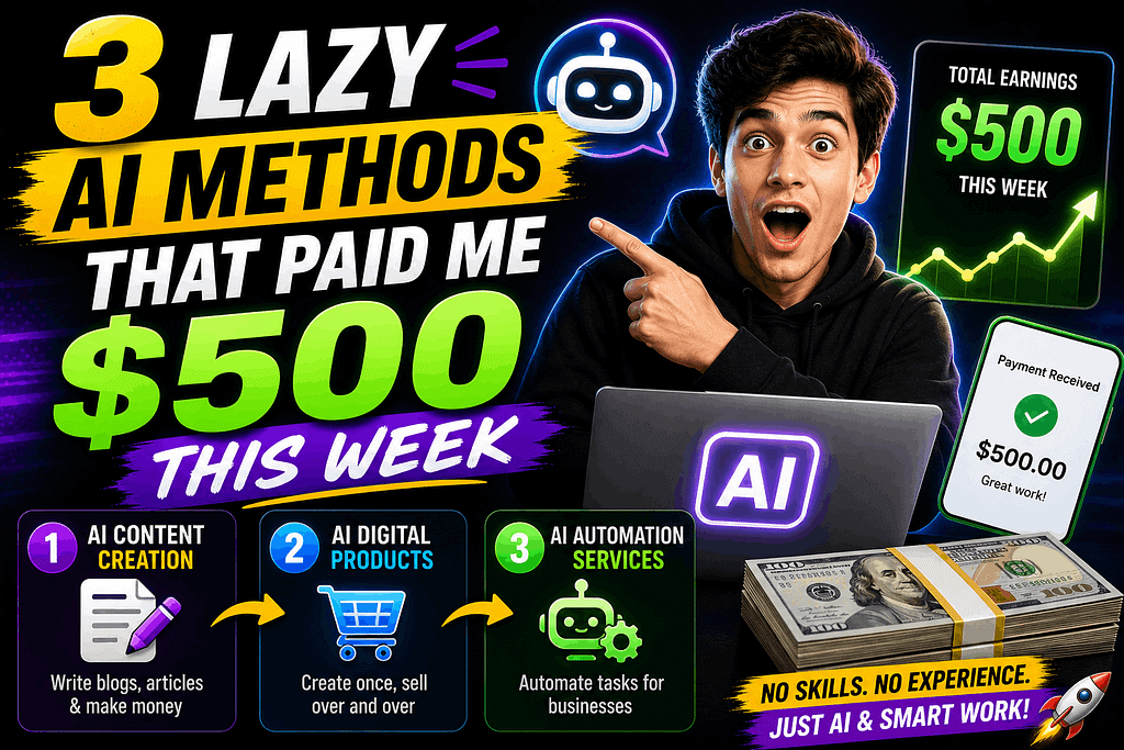 3 Lazy AI Methods That Paid Me $500 This Week