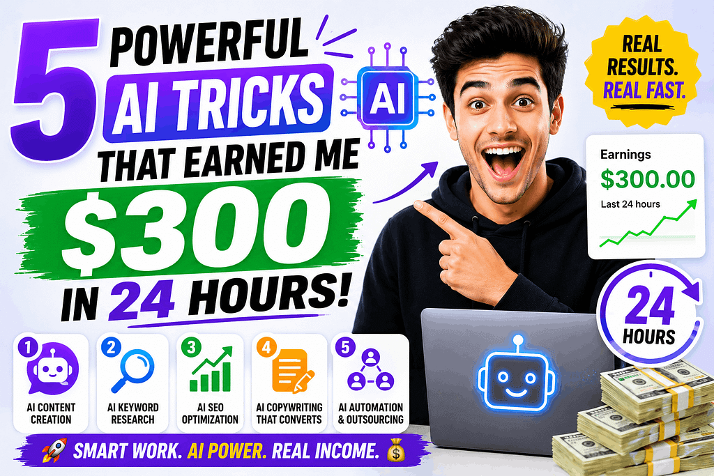 5 Powerful AI Tricks That Earned Me $300 in 24 Hours