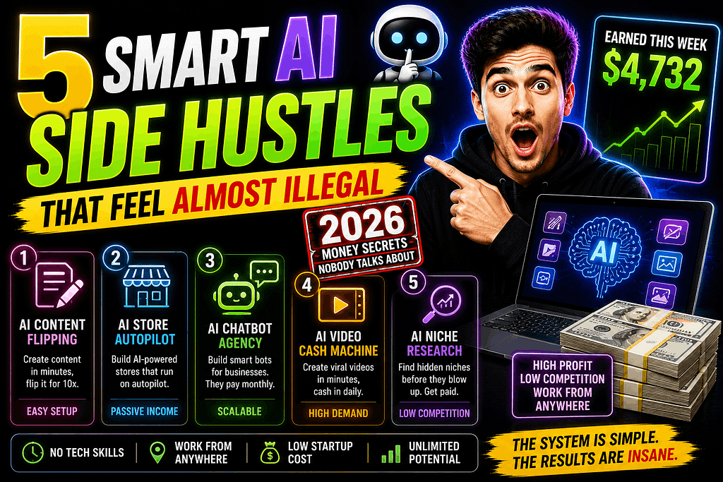 5 Smart AI Side Hustles That Feel Almost Illegal