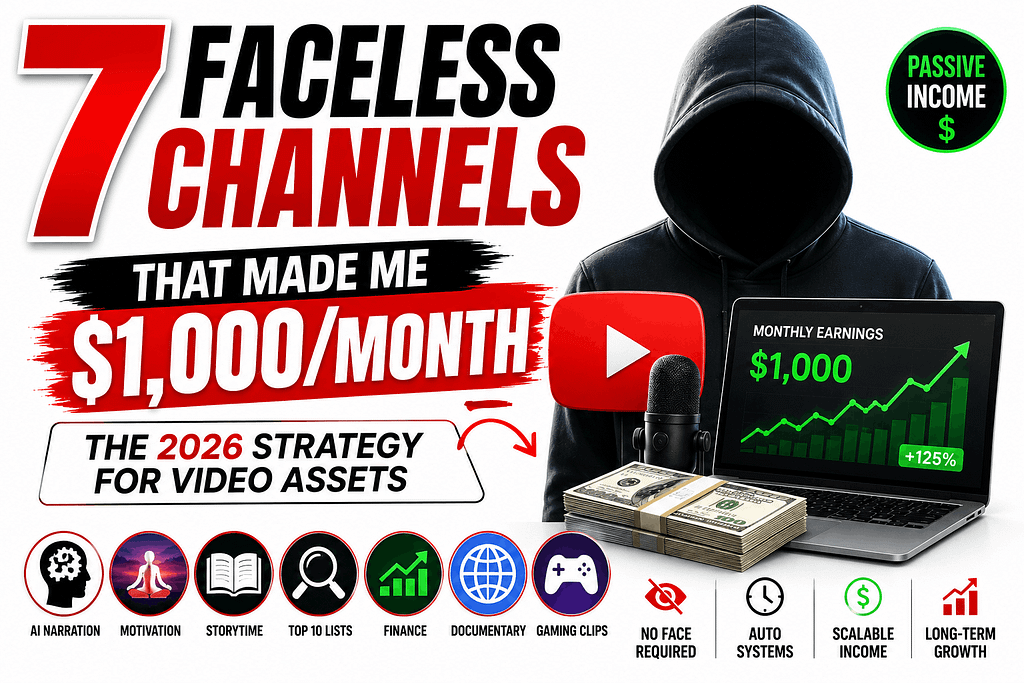 7 Faceless Channels That Made Me $1,000Month
