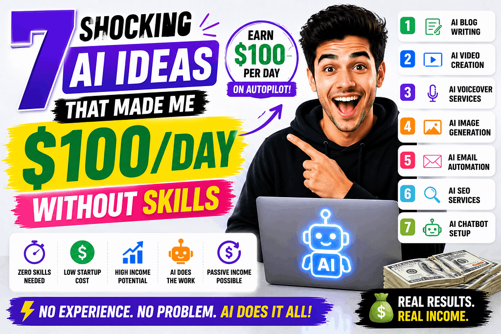 7 Shocking AI Ideas That Made Me $100Day Without Skills