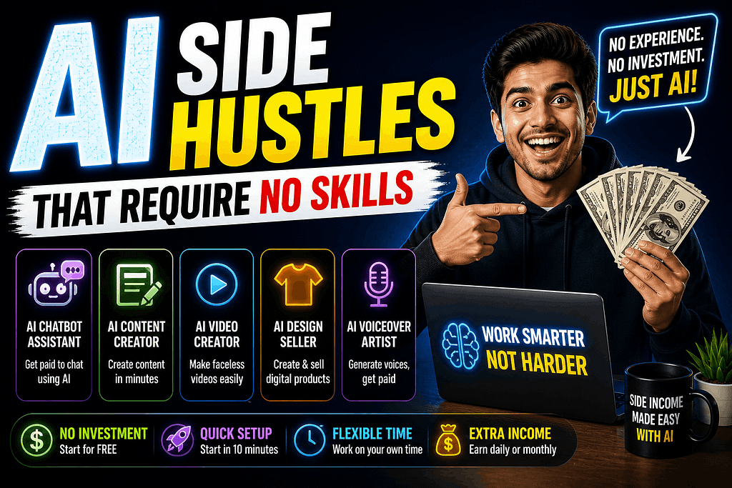 AI Side Hustles That Require No Skills