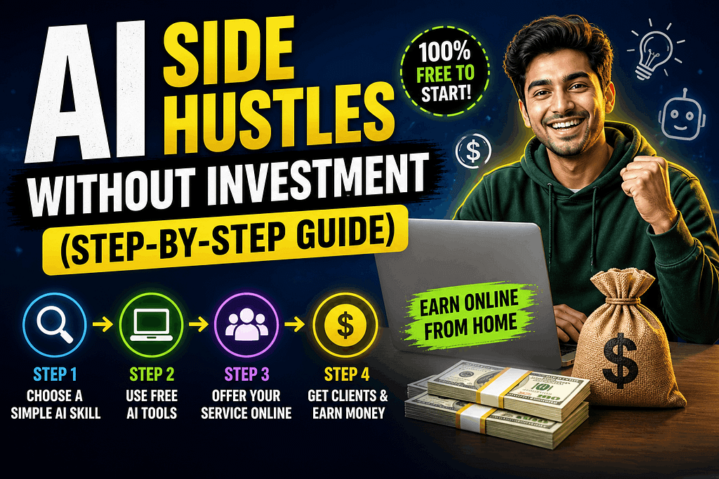AI Side Hustles Without Investment (Step-by-Step Guide)