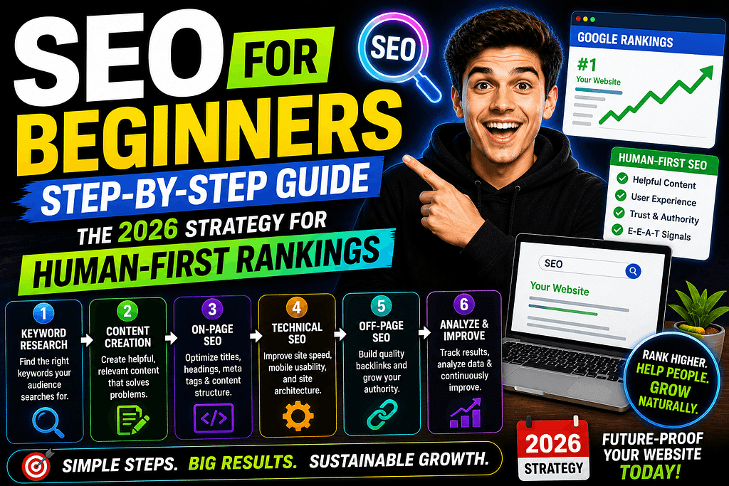 SEO for Beginners Step-by-Step Guide The 2026 Strategy for Human-First Rankings
