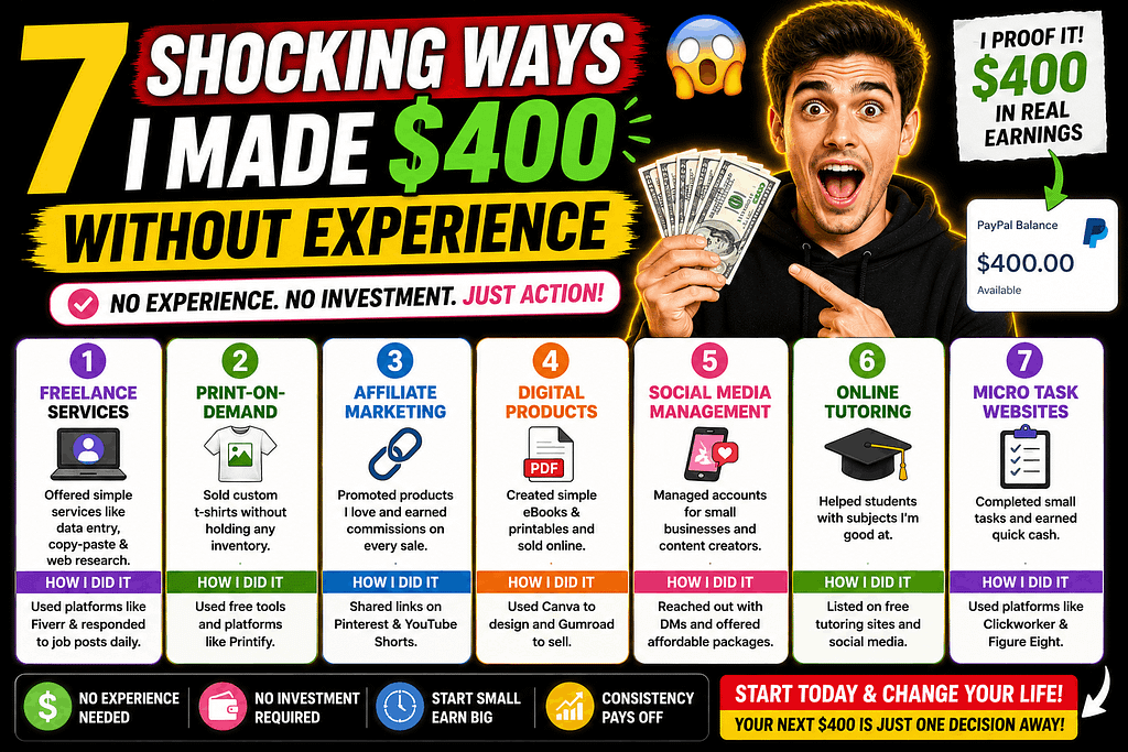 7 Shocking Ways I Made $400 Without Experience