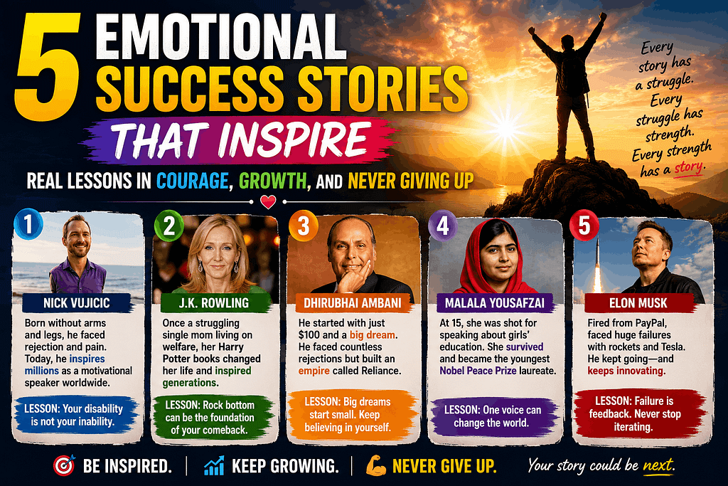 5 Emotional Success Stories That Inspire Real Lessons in Courage, Growth, and Never Giving Up