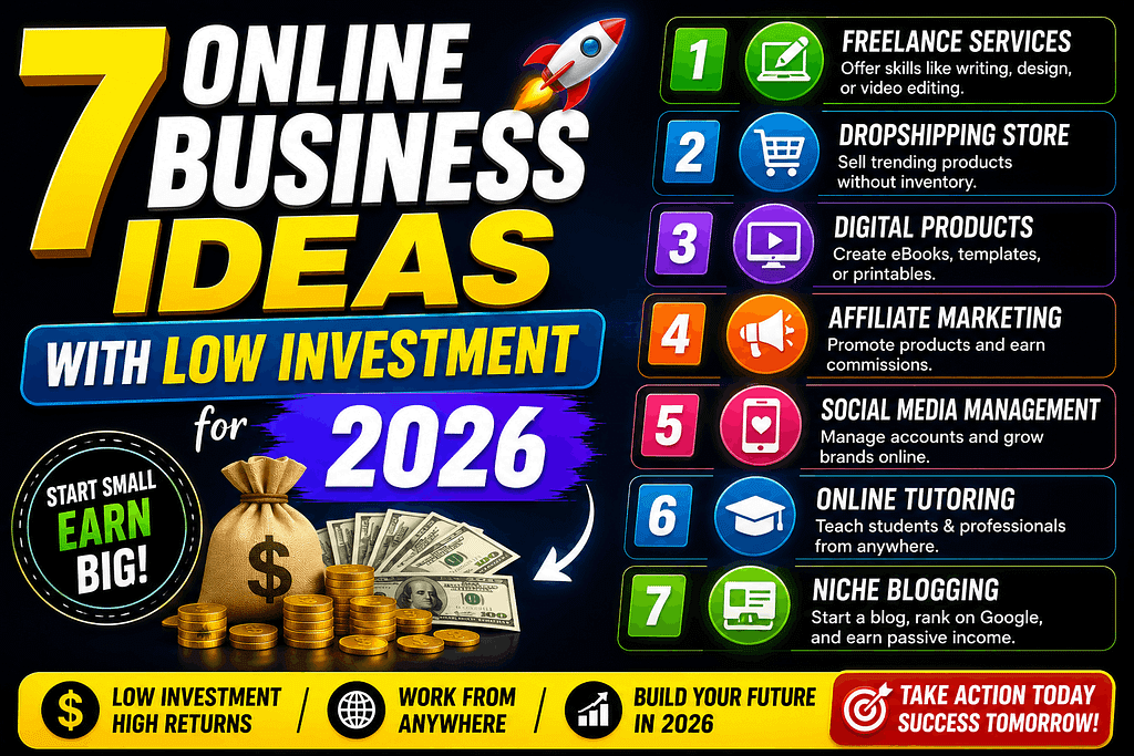 7 Online Business Ideas with Low Investment for 2026