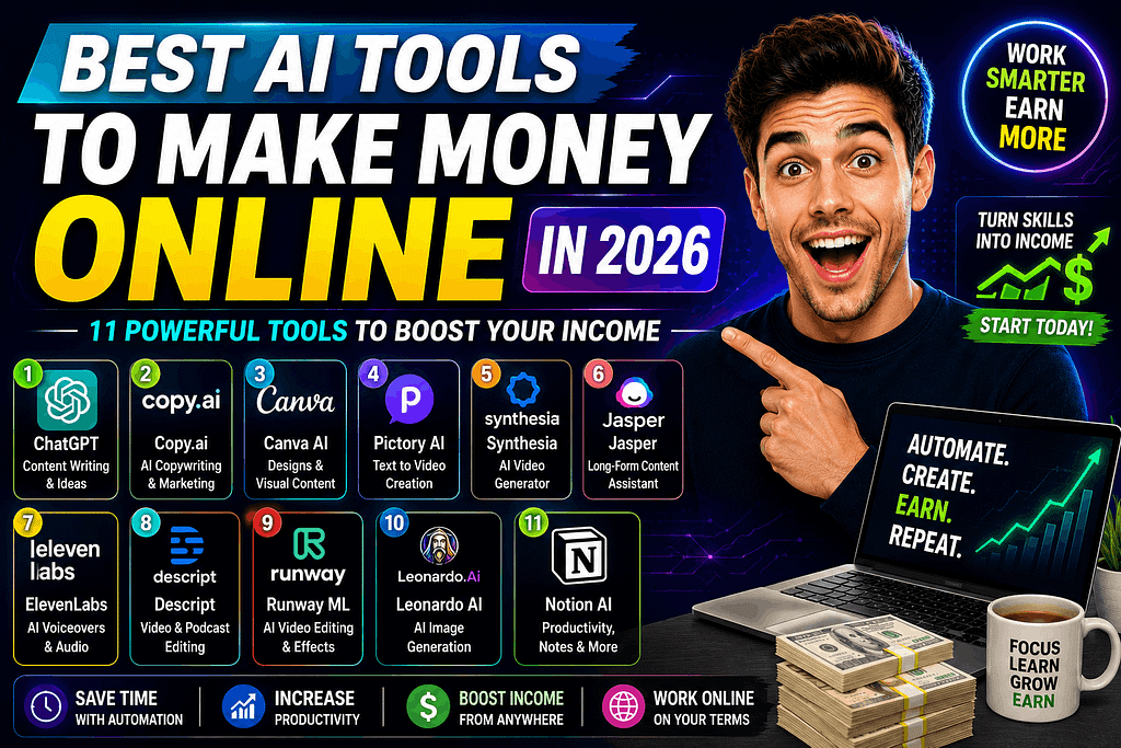 Best AI Tools to Make Money Online in 2026 11 Powerful Tools to Boost Your Income