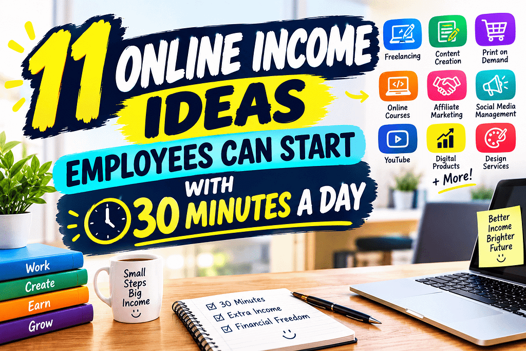 11 Online Income Ideas Employees Can Start With 30 Minutes a Day
