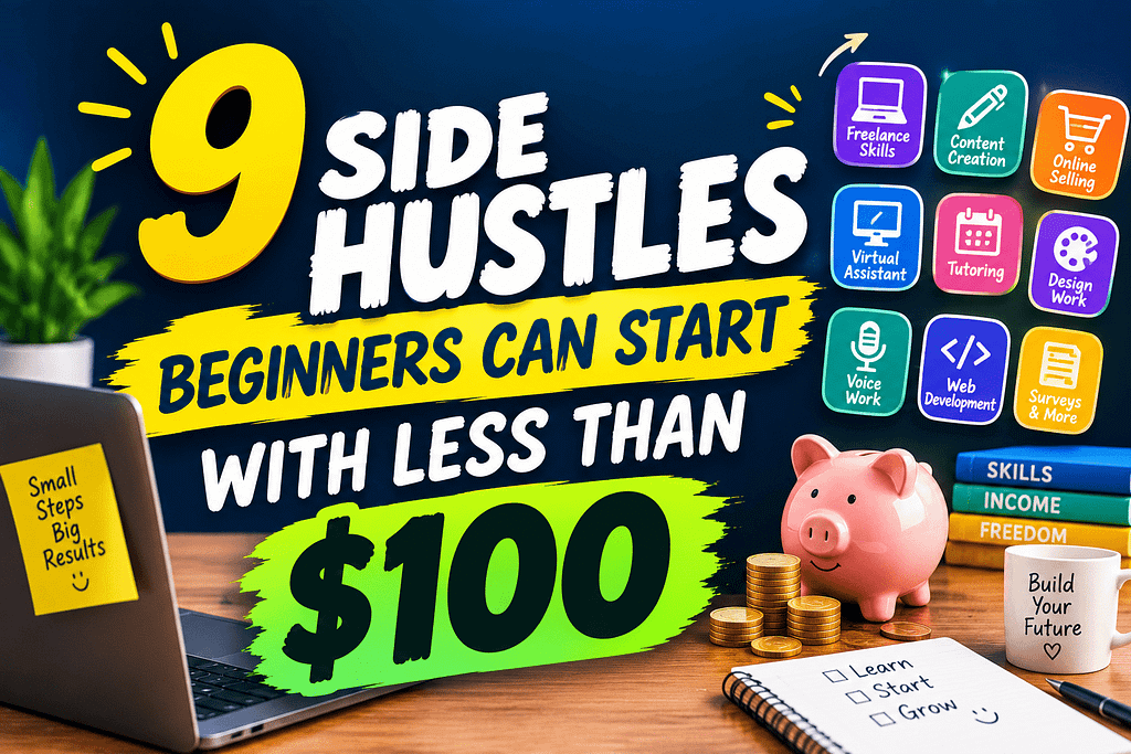 9 Side Hustles Beginners Can Start With Less Than $100
